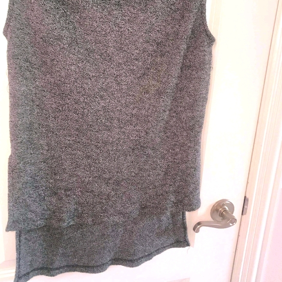 Poof♡♡ Sleeveless High-Low Turtleneck Sweater Gray - Picture 4 of 5